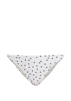By Malene Birger Astrida polka-dot logo-details bikini bottom - White