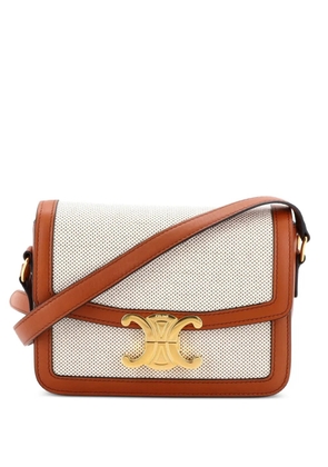 Celine Pre-Owned Triomphe Shoulder Bag Canvas with Leather Teen crossbody bag - Brown