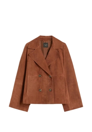 Weekend Max Mara double-breasted suede jacket - Brown