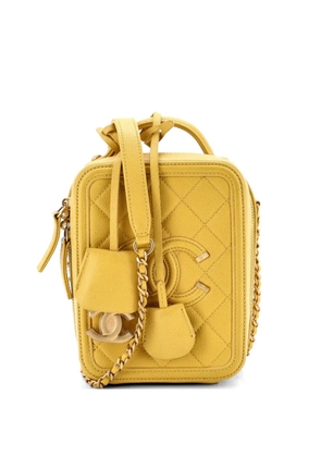 CHANEL Pre-Owned Filigree Vertical Vanity Case Quilted Caviar crossbody bag - Yellow