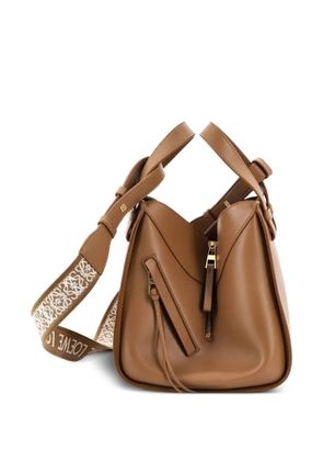 Loewe Pre-Owned Monochrome Hammock Bag Leather with Logo Jacquard Strap Compact crossbody bag - Brown