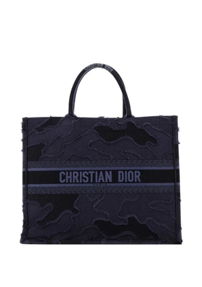 Christian Dior Pre-Owned Book Camouflage Embroidered Canvas Large tote bag - Blue