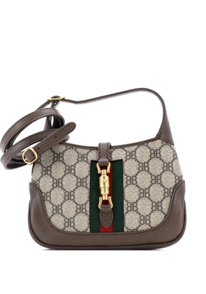 Balenciaga Pre-Owned x Gucci The Hacker Project Jackie 1961 Hobo BB Coated Canvas Mini shoulder bag - Brown