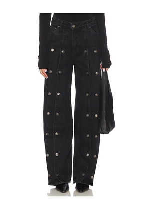 ROTATE Dixie Button Wide Leg in Black. Size 25. Also in 29.