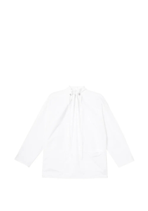 LESS drawstring sculpted-neck shirt - White