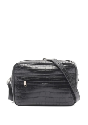 Saint Laurent Pre-Owned croc-embossed cross body bag - Black