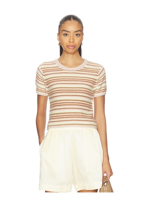 SABLYN Jude Short Sleeve Tee in Brown,Green. Size S. Also in XS, M, L.
