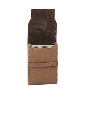 Throwing Doubles Leather Playing Card Set in Brown.