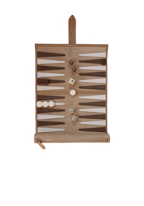 Throwing Doubles Byron Travel Backgammon Board in Brown.