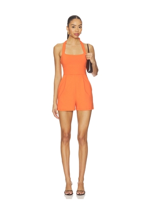 Susana Monaco Wire Strap Tie Romper in Orange. Size XS. Also in S, M, L, XL.