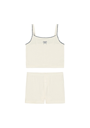 Rylee + Cru Pointelle Lounge Set in Ivory. Size 2/3. Also in 4/5, 6/7.