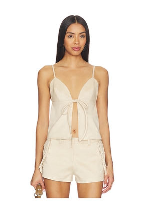 SNDYS Wes Faux Suede Top in Tan. Size S. Also in XXS, XS, M, L, XL.