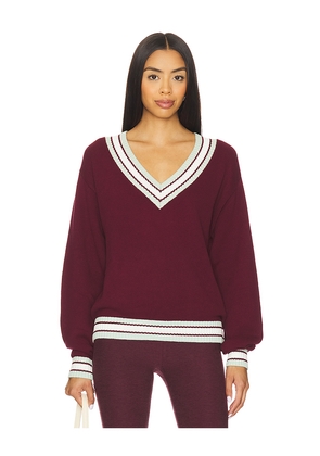 THE UPSIDE Josette V Neck Knit Sweater in Burgundy. Size XS. Also in S.