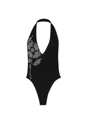 David Koma flower-detail halter bodysuit - Black