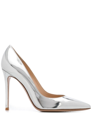 Gianvito Rossi Gianvito 105mm metallic-effect pumps - Silver