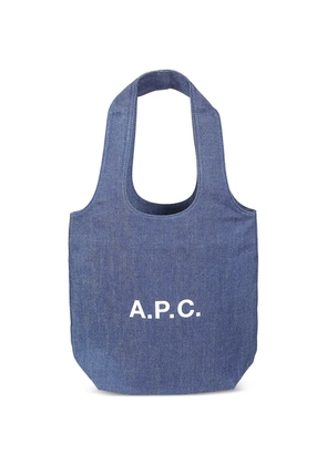 A.P.C. Ninon printed denim tote bag - Blue
