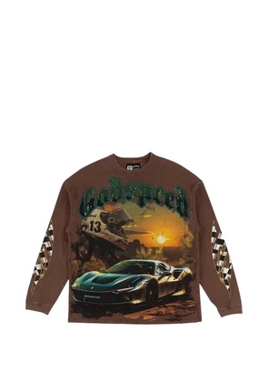 GODSPEED graphic-print long-sleeve sweatshirt - Brown