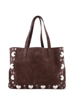 Valentino Garavani Pre-Owned Nellcote Studded Suede Medium tote bag - Brown