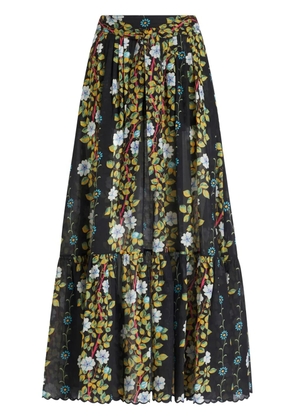 ETRO floral-print cotton maxi skirt - Black