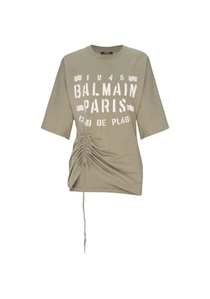 Balmain drawstring-detail T-shirt - Green