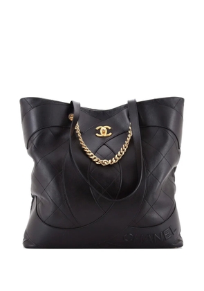 CHANEL Pre-Owned Club Monaco Shopping Quilted Lambskin Large tote bag - Black