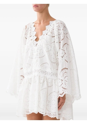 Camilla V-neck mini dress - White