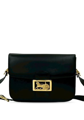 Celine Pre-Owned 20th Century Leather Logo Horse Carriage crossbody bag - Black