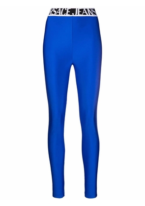 Versace Jeans Couture logo-waistband skinny leggings - Blue