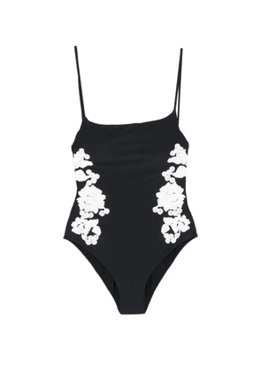 Simkhai floral-embroidered swimsuit - Black