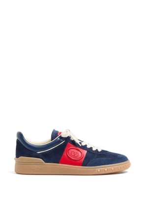 Valentino Garavani Upvillage low-top trainers in split-leather and calfskin nappa-leather - Blue
