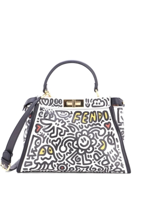 Fendi Pre-Owned x Mr. Doodle Peekaboo Iconic Bag Printed Leather Regular satchel - Black