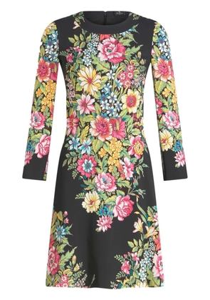ETRO floral-print long-sleeve minidress - Black