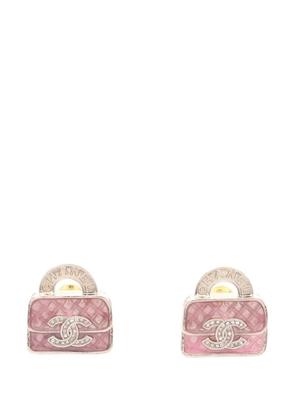 CHANEL Pre-Owned 2024 CC Gold Plated Resin Crystal Top Handle Bag Earrings costume earrings