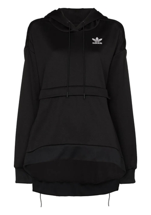 adidas x JKOO step-hem logo print hoodie - Black