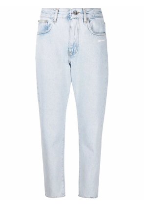 Off-White Diag-print cropped jeans - Blue