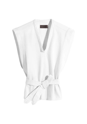 LEMAIRE V-neck belted chasuble vest blouse - White