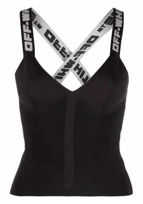 Off-White logo-strap vest top - Black