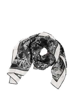 Alexander McQueen floral chain silk scarf - Black