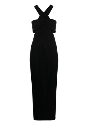 Ba&Sh gathered ribbed-knit maxi dress - Black