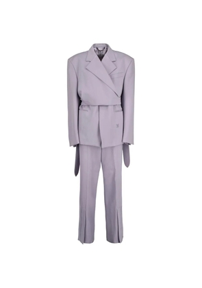 Louis Vuitton Pre-Owned double-layer belted wool suit - Purple