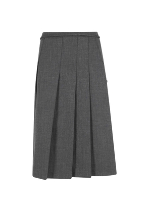 La Piscine tie-detail pleated midi skirt - Grey