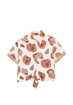 Simon Miller shell-print fringed shirt - Neutrals