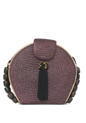 Vintage woven wicker shoulder bag - Brown