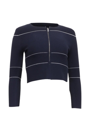 Carolina Herrera Vintage striped zip cardigan - Blue