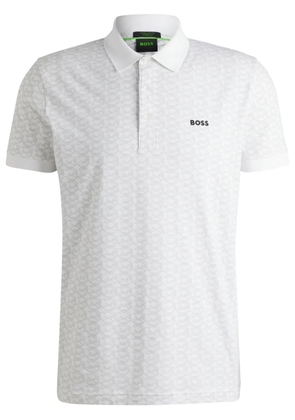 BOSS printed polo shirt - White