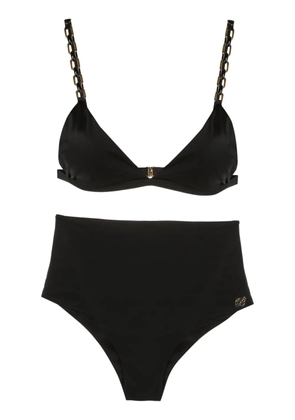 Brigitte chain-link high-waisted bikini - Black