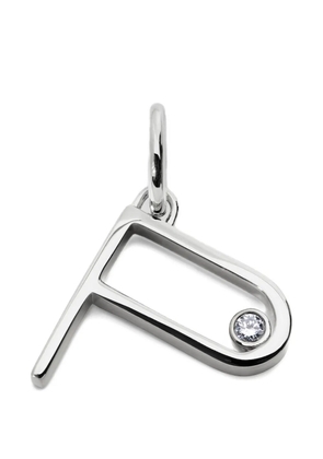 Monica Vinader Solitaire diamond initial pendant - Silver