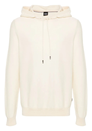 BOSS knitted cotton blend hoodie - Neutrals