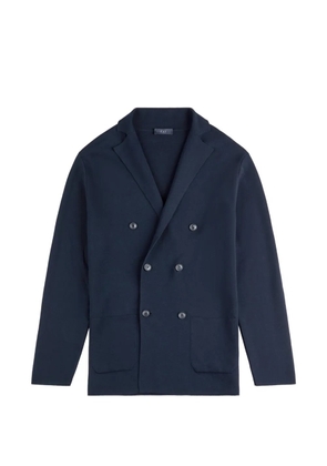 Fay double-breasted knit cotton cardigan - Blue