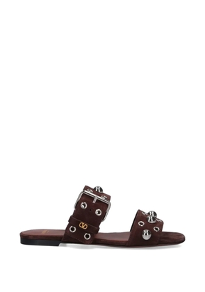 Valentino Garavani Nellcôte studs buckle sandals - Brown